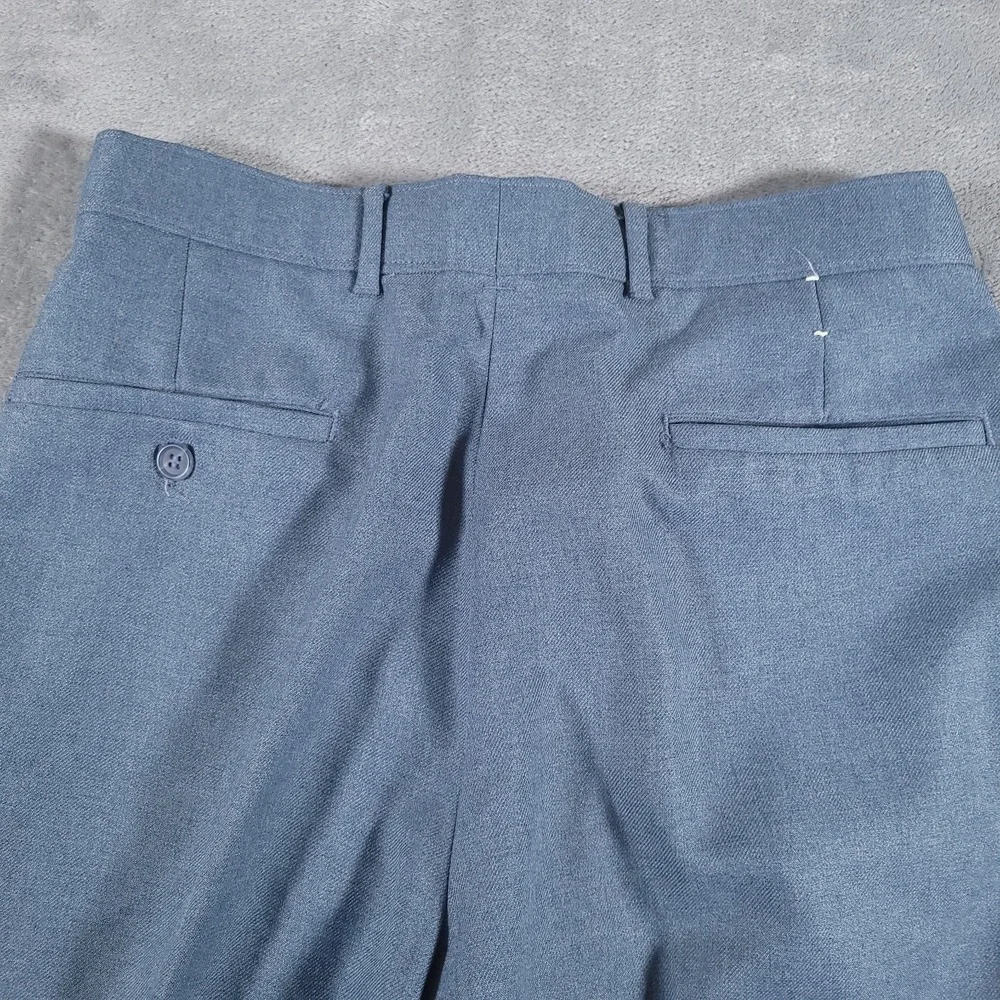 VTG Levi's Action Slacks Mens 32x30 (Fit 30x29) Blue Dress Pants 100% Polyester